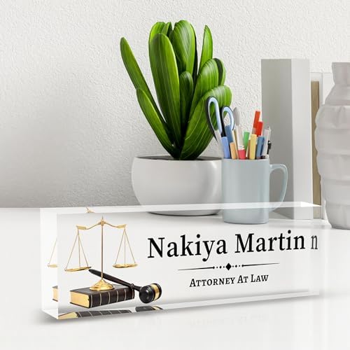 Desk Name Plate Personalized, Lawyer Name Plate for Desk, Office Desk Decor for Women & Men, Employee Appreciation Gifts Custom Office Gifts for Lawyer, MYZDA28YH0928 - Image 3