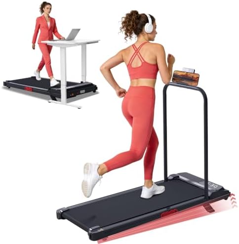 MCRG Walking Pad with Incline, Portable Treadmill with Handle Bar for Home, 3.0HP Electric Home Walking pad Treadmill, 0.6-7.6MPH Mini Under Desk Treadmills for Exercising with Handles Incline, 350LB by MCRGTREADMILL