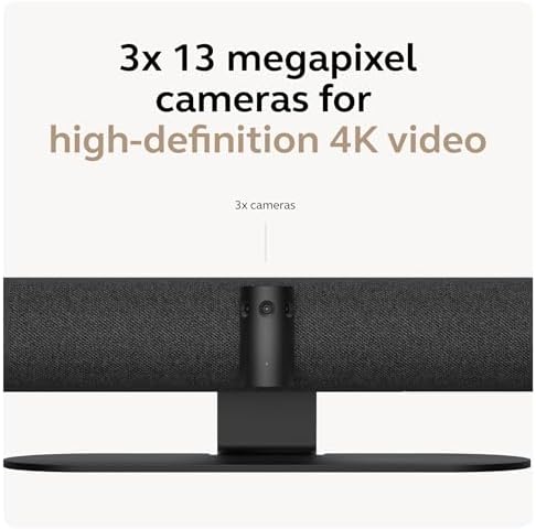 Jabra PanaCast 50 Video Bar System - All-in-one Meeting Room Solution, Audio bar, 180° Full-Room Webcam, Intelligent AI-Enabled Features, and PanaCast Control Touchscreen - MS Teams Certified - Black - Image 3