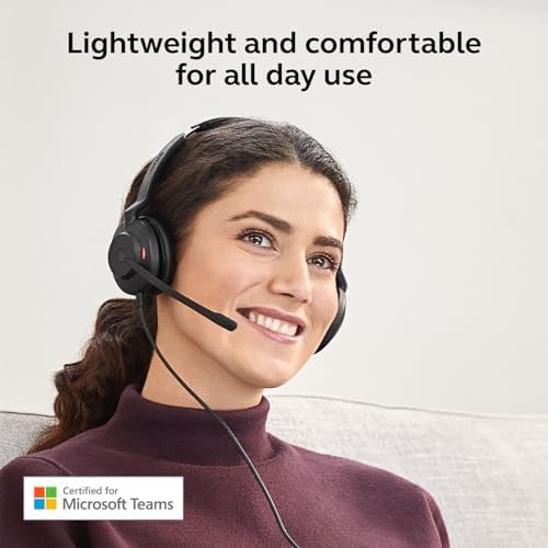 Jabra Evolve2 30 SE (2025 Version) Wired Dual-Ear Headphones with Microphone for Work – Computer Headset - USB-A and USB-C Cable - Microsoft Teams Certified - Goes with All Meeting Platforms – Black - Image 4