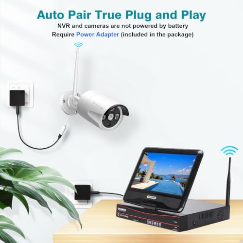 Wireless Security Camera System with 10.1" Monitor 4pcs 5MP Camera - Image 2