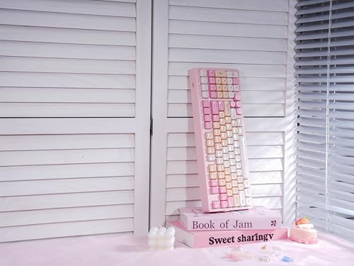 ZORNHER ZH980 Pink Mechanical Keyboard,95% Cat Keyboard Cute,Kawaii Kitty Keycaps,Pink Gaming Keyboard with Number Pad,Jelly Ceramic Keycap,Creamy Sounding Switches - Image 6