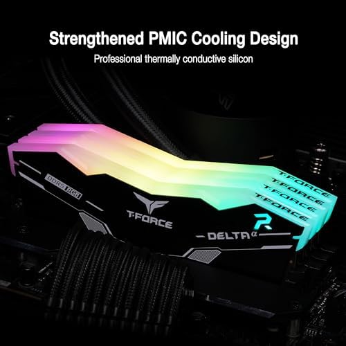 TEAMGROUP T-Force Delta Alpha RGB DDR5 Ram 32GB Kit (2x16GB) 6000MHz (PC5-48000) CL38 Intel XMP 3.0 & AMD Expo Compatible Desktop Memory Module Ram Black FF7D532G6000HC38JDC01 - Image 4