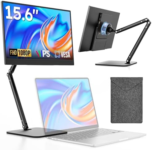 Dopesplay Portable Monitor, 15.6" FHD 1080P IPS Travel Monitor for Laptop, Foldable Magnetic Stand & Carry Case Included, USB-C Screen Extender for Laptop Mac PC Phone Xbox PS4/5 Switch by Dopesplay