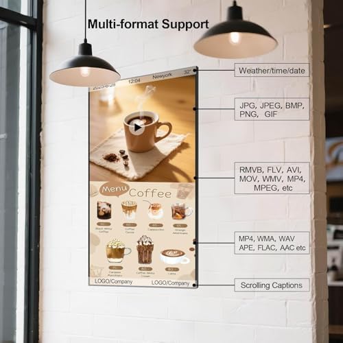 55inch 4K Digital Signage Display, 2000nits High Brightness, LCD Monitor Slim Fit Frameless Advertising Display, Wall Mount Digital Display, CMS Remote Publishing, 7/24 Timer Switch, Built-in Speaker - Image 6