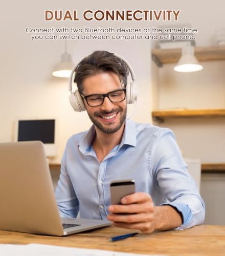 Wireless Headset with Mic for Work, Bluetooth Headset with Noise Cancelling - Image 3