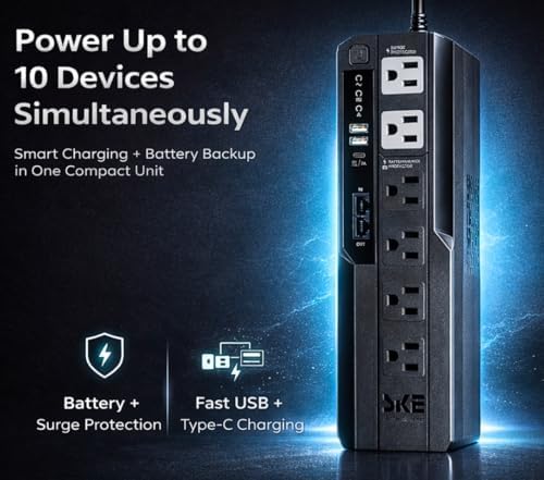 SKE SMART KEY ENERGY SKE 425VA/240W UPS Battery Backu Surge Protector for Computer UPS Battery Backup Uninterruptible Power Supply…, VL425 - Image 4