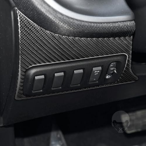 Car Driver Side Headlight Switch Dim Light Control Panel Decoration Sticker Real 3K Black Carbon Fiber Trim Compatible with Benz Smart 2016 2017 2018 2019 2020 2021 Auto Interior Accessories - Image 2