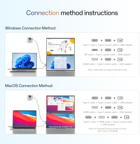InnoView 15.6" Portable Dual Monitor, 2K QHD (2560×1440), Travel Monitor - Image 6