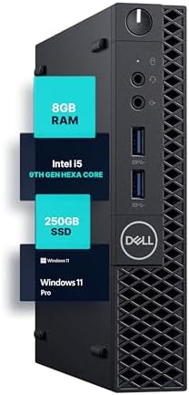 Dell Optiplex 3070 Micro PC | Windows 11 Pro | Intel i5-9500 | 8GB RAM + 250GB SSD | 5G WiFi + BT | Mini Desktop Computer (Renewed) by Amazon+Renewed
