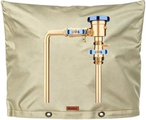 Backflow Preventer Cover Insulated Pouch,Outdoor Pipe Insulation Cover,Winter Freeze Protection Water Well Pump Covers Sprinkler Valve Cover Insulated (Khaki, 30''W x 24''H) by Wsobue