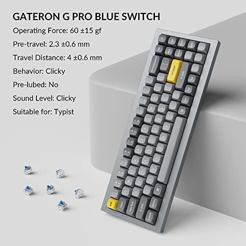 Keychron Q7 Wired Custom Mechanical Keyboard, 70% Layout QMK/VIA Programmable Macro with Hot-swappable Gateron G Pro Blue Switch Double Gasket Compatible with Mac Windows Linux (Grey) - Image 6