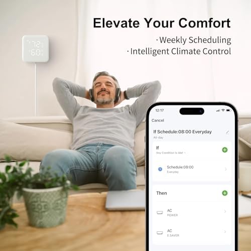 WOOX Smart Air Conditioner & Heater Pump Controller, WiFi IR Remote Control for Mini Split AC, Portable & Window AC, Temperature and Humidity Automation Controllers, Compatible with Alexa/Google - Image 7