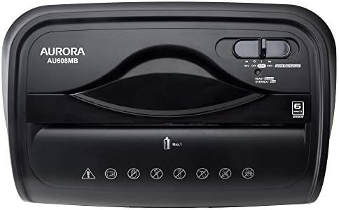 Aurora AU608MB High-Security 6-Sheet Micro-Cut Paper Credit Card Shredder with 3.5-Gallon Wastebasket, 4-Minute Continuous Running Time, Security Level P-4 - Image 5