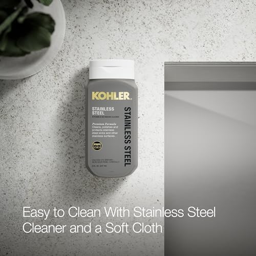 KOHLER 80086-2PC-NA Task™ 27" Top-/Undermount Workstation Stainless Steel Kitchen Sink, Includes Accessories, 2 Faucet Holes, Single Bowl Kitchen Sinks - Image 5