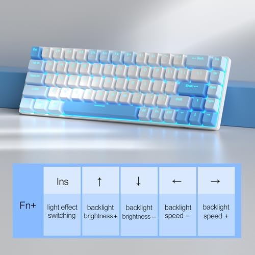 MageGee Portable 60% Mechanical Gaming Keyboard, MK-Box LED Backlit Compact 68 Keys Mini Wired Office Keyboard with Red Switch for Windows Laptop PC Mac - Sky Blue - Image 5