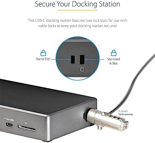 StarTech USB-C Triple 4K Dock with 100W PD, DP 1.4 DSC, 6-Port 10Gbps, GbE - Image 6