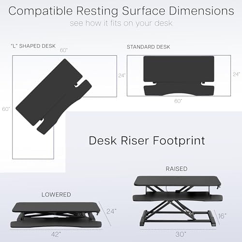 VIVO Dark Gray 42 inch Standing Desk Converter, DESK-V042KG - Image 6