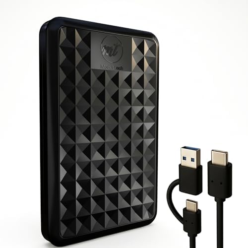 Facet 1TB External Hard Drive Portable USB-C/USB 3.1 Plug & Play Ultra- Slim HDD Hard Drive for Backup, Gaming, PC, Mac, Laptop, PS4, Xbox, Smart TV (Black) by ModusTech