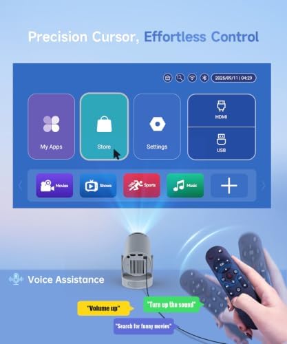Mini Portable Projector with WiFi 6 Bluetooth 5.4, 4K Support Built in Apps - Image 5