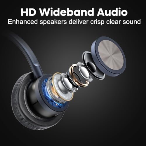 USB Headset with Noise Cancelling Microphone & Mic Mute, Stereo Computer Headphone for Call Center Office Business PC Softphone Calls Microsoft Teams Skype Chat, Clear Voice for Voice Recognition - Image 3