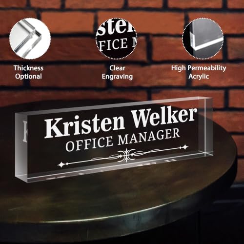 Custom Engraved Name Plate for Desk, Acrylic Desk Name Plate Personalized - Image 3