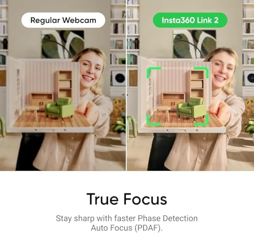 Insta360 Link 2-PTZ 4K Webcam with 1/2" Sensor, AI Tracking, Gesture Control, HDR, Noise-Canceling Mic, Webcam for Laptop, Live Streaming, Gaming (with Tripod Selfie Stick) - Image 7