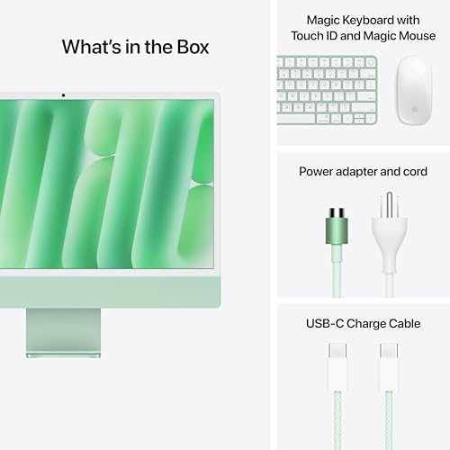 Apple 2024 iMac All-in-One Desktop Computer with M4 chip with 10-core CPU, 10-core GPU: Built for Apple Intelligence, 16GB Unified Memory, 512GB SSD Storage; Green with AppleCare+ (3 Years) - Image 6