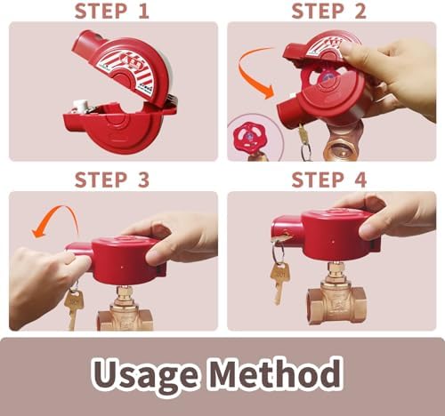 Universal Gate Valve Lockout, 1 to 2-1/2 in Dia, Red ABS, 2 Pack - Image 3