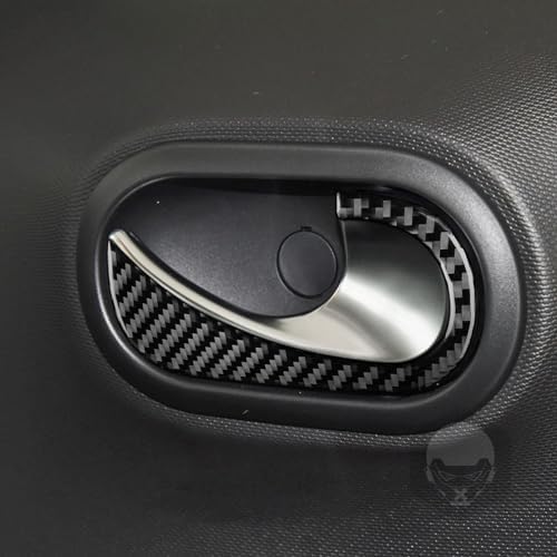 Car Inner Door Handle Switch Panel Anti-Scratch Strip Decoration Sticker Real 3K Black Carbon Fiber Trim Compatible with Benz Smart 2016 2017 2018 2019 2020 2021 Auto Interior Accessories - Image 3