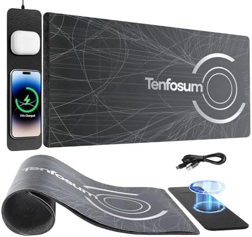 30"x15" XXL Wireless Charging Mouse Pad, Detachable 15W Qi Charger by Unknown