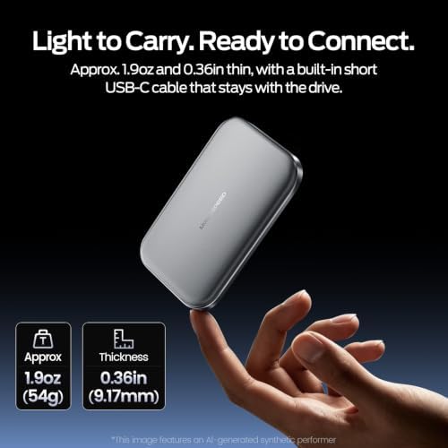 MOVE SPEED 512GB SSD External Hard Drive USB 3.2 Gen 2x2 Up to 2000MB/s Magnetic External SSD with Type C Cable for ProRes 4K Video iPhone 17/16/15, Android Phone, Windows, Mac - Image 2