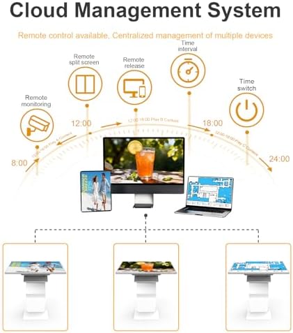 43" Touch Screen Kiosk, 10pt PCAP Touch Screen Digital Signage, Plug&Play K-Style Indoor Digital Signage, Interactive LCD Display Signage, CMS/U-Disk Publish Content, Split Screen, Android 11 - Image 3