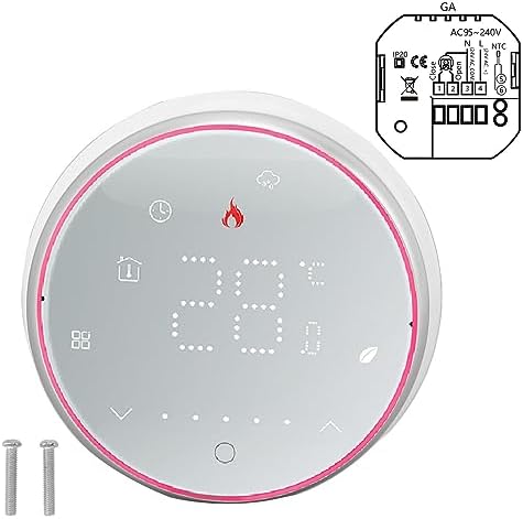ViaGasaFamido Smart Thermostat, LED Display, Accurate Temperature Control, Programmable Device for Water Heating Systems, Compatible with Standard Recessed Boxes (White) - Image 6