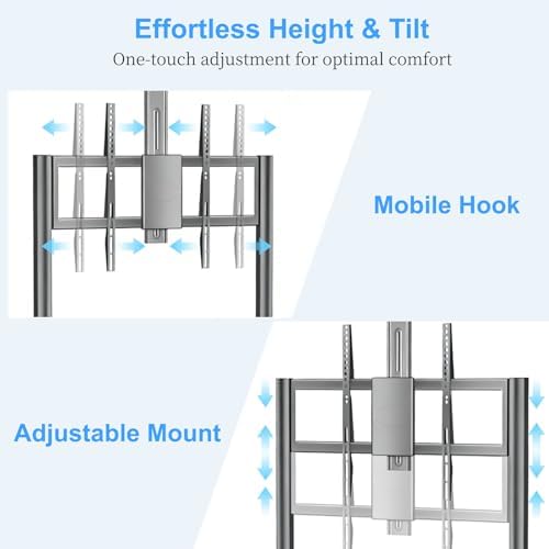 Smart Board Stand for 42"– 75" Interactive Smart Whiteboard, Height Adjustable Mobile Portable Stand with Four Lockable Wheels for Classroom Home Office Business Studio - Image 4