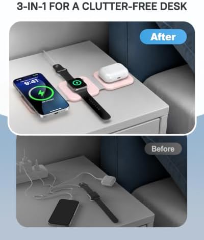 3 in 1 Foldable Travel Wireless Charger for Apple Multi Device - Image 3
