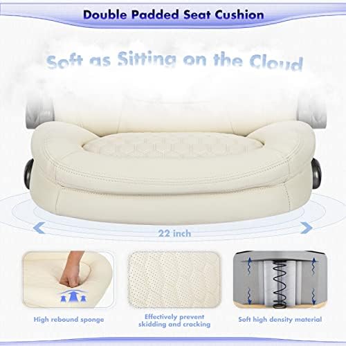 Executive Office Chair-Ergonomic Computer Desk Chair, High Back Leather Chair Swivel Home Office Chair with Upgraded Casters-Ivory, Set of 2 - Image 4