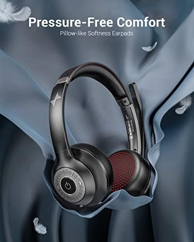 JIAMQISHI Wireless Headset with AI Noise Cancelling Microphone Bluetooth Headset - Bluetooth V5.2 Headphones with Mic Mute for Computer/Laptop/PC/iPhone/Android/Cell Phones (Without USB Dongle) - Image 4