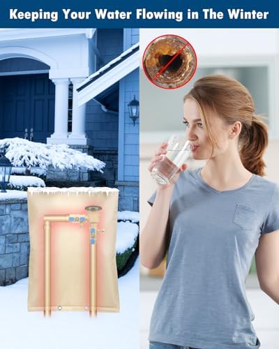Backflow Preventer Insulation Cover (5F), 16"X20" 5 Layers Outdoor Pressure Vacuum Breaker, Water Well Pump, Sprinkler Valve, Faucet Cover for Winter Beige+Beige - Image 6