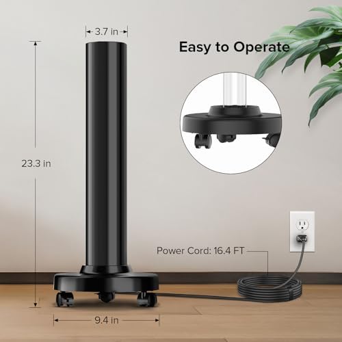 SANSI 120W UVC Cart with Wheels, Portable Mobile UV Light, Remote & 3 Timer, Ozone-Free, 16.4FT Power Cord, for Large Space - Image 5