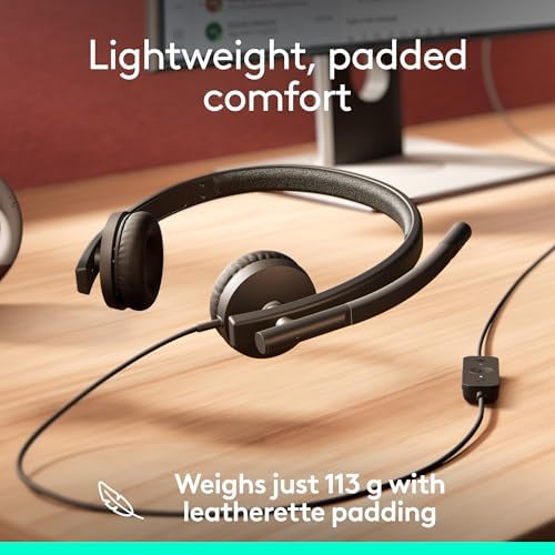Logitech H570e USB-A Wired Headset with Microphone PC and Mac - Black - Image 5