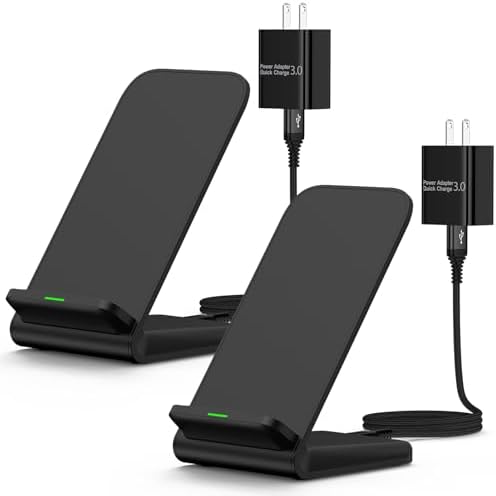 Wireless Charger Samsung Fast Charging Pad for Samsung Galaxy S25 Ultra/S25FE/S25 Plus/S24FE/S23/S22 Ultra/S21/S25 Edge, 2 Pack 15W Android Wireless Charger Pad Station and QC Adapter for Google Pixel by Flecom