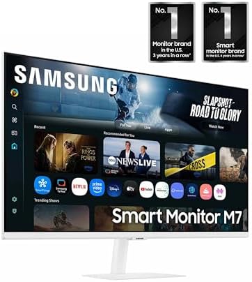 Samsung 32” Smart Monitor M7 (M70F) 4K UHD Display, Samsung Vision AI, Smart TV Apps, Gaming Hub, USB-C, HDMI and USB-A, White, LS32FM703UNXZA, 2025 - Image 3