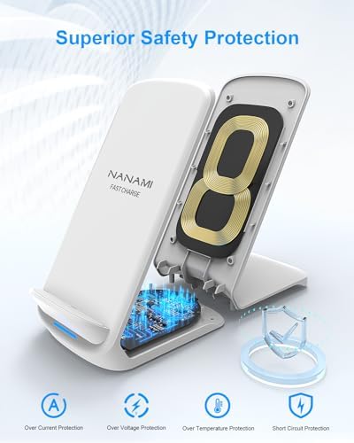 NANAMI Wireless Charger Stand 2 Pack, 10W Fast Desktop Charging Stand - Image 3