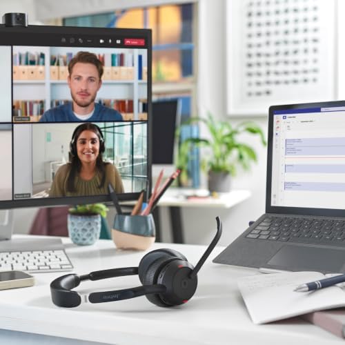 Jabra Evolve2 55 Stereo Wireless Headset - Features AirComfort Technology, Noise-Cancelling Mics & Active Noise Cancellation - Works with UC Platforms Such as Zoom & Google Meet - Black - Image 2
