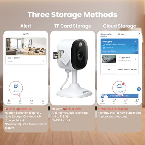 AOQEE 2K Security Camera for Indoor/Outdoor, Color Nigth Vision, C1 3Pack - Image 6