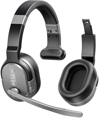 COSMUSIS Trucker Bluetooth Headset, Wireless Headset with Mic for Work by COSMUSIS