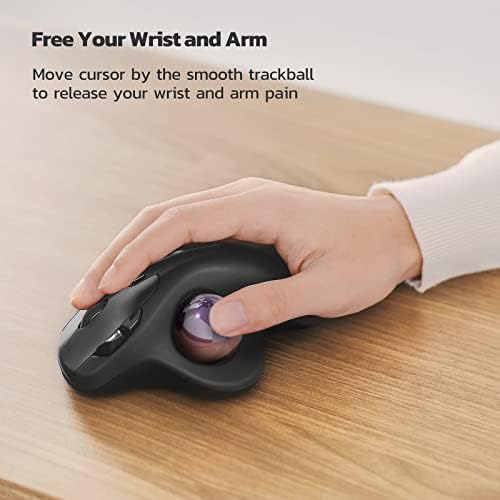 Nulea M501 Wireless Trackball Mouse Ergonomic Thumb Control, 4 DPI Levels - Image 2
