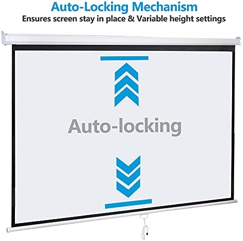 SUPER DEAL 100'' 16:9 HD Projection Screen Foldable Anti-Crease Portable Projector Movie Screen Manual Pull Down for Home Theater Presentation Education Outdoor Indoor Public Display, White - Image 5