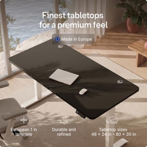 Desktronic HomePro Standing Desk 80x30 — Made in Europe, Ergonomic Sit Stand Home Office Desk, Electric Height Adjustable, Dual Motor, USB & USB-C Charging, Wobble-Free, Touchscreen, 3 Memory Presets - Image 6